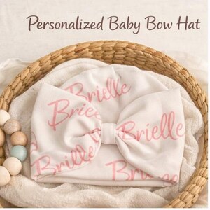 Personalized Organic Cotton Baby Hat|Custom Newborn Name Hat|HospitalHat|Knotted Baby Beanie|Baby Shower Gift|Newborn Photo Prop Bild 7