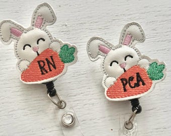 Spring, Bunny Retractable badge holder. Hospital ID Holder. Great  for all hospital workers,Mother/Baby, Nursery, and L&D nurses!