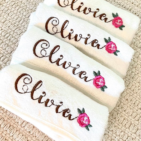 Bamboo Washcloth. Embroidered personalized Washcloth. Baby gifts.  Also great for Brides or girls of all ages!