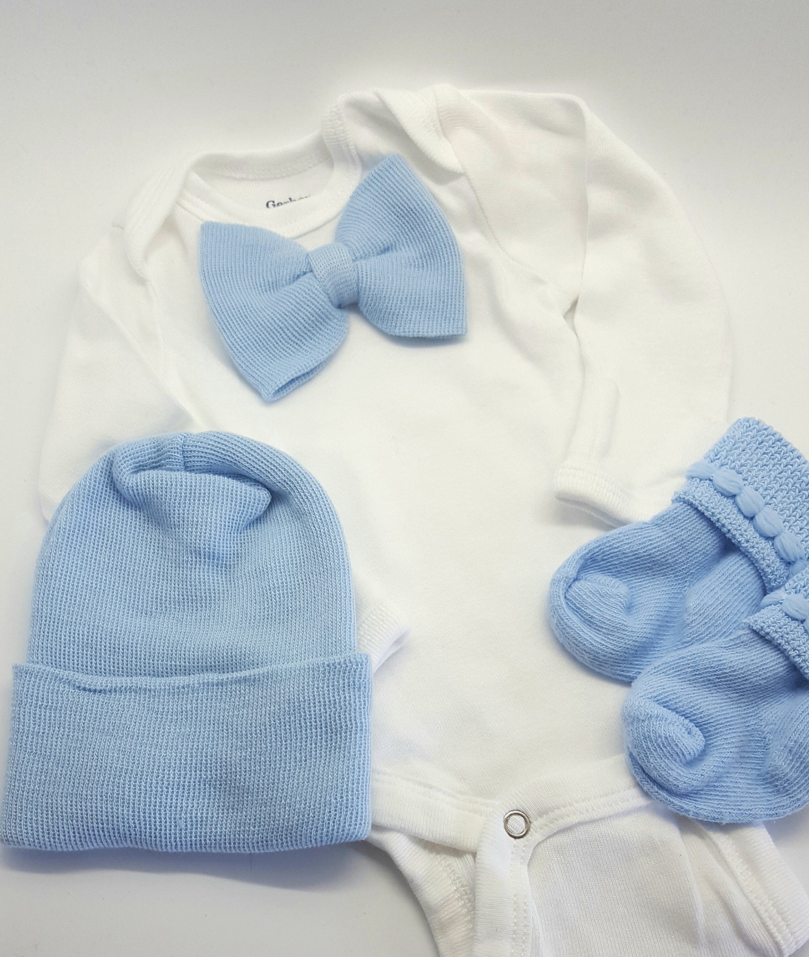 Newborn Boy Bowtie Outfit With Matching Hat and Sock Set. Etsy