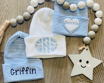 Personalized newborn hat, newborn girl, baby girl or baby boy hospital hat, Baby Name Hat. Hospital Newborn Beanie, Newborn girl hat
