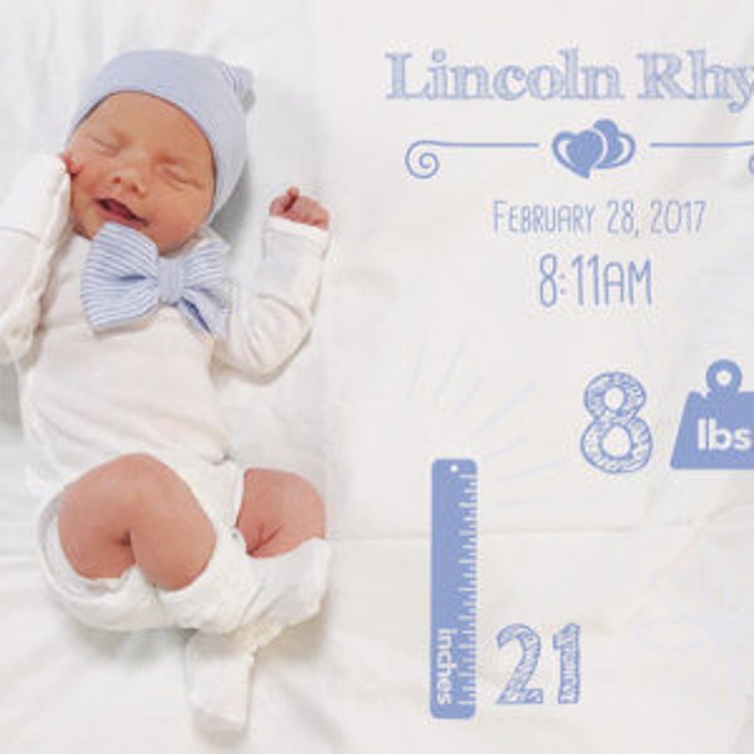 Newborn Boy Bowtie Outfit With Matching Hat and Sock Set. Blue & White