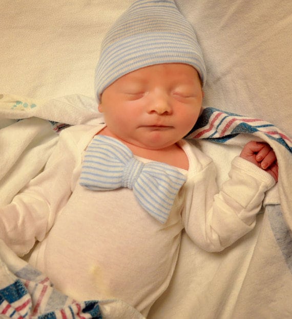 Newborn Boy Bowtie Outfit With Matching Little Brother Hat Etsy