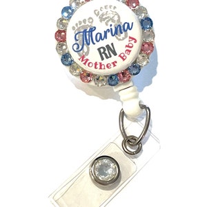 Retractable badge holder. Hospital ID holder. Newborn Feet Retractable Badge Holder for your Work ID. Great for Mother/Baby, Nursery, L&D image 7