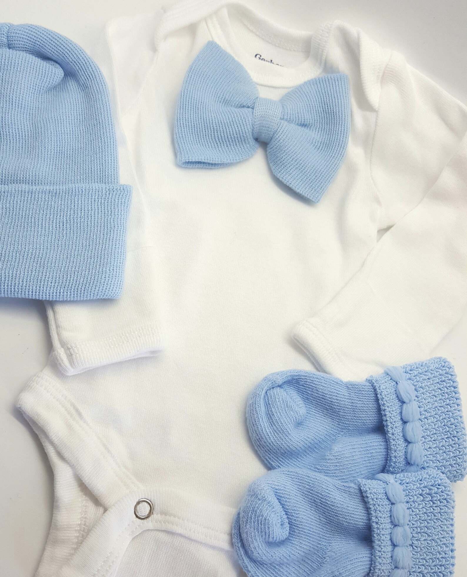 Newborn Boy Bow-tie Outfit With Matching Hat and Sock Set. - Etsy