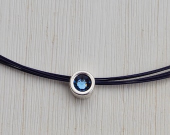 Necklace dark blue crystal pendant,Ladies Necklace,maritim, Handmade Jewelry,Multi-strand,Statement Jewelry,Women,Bridesmaid,