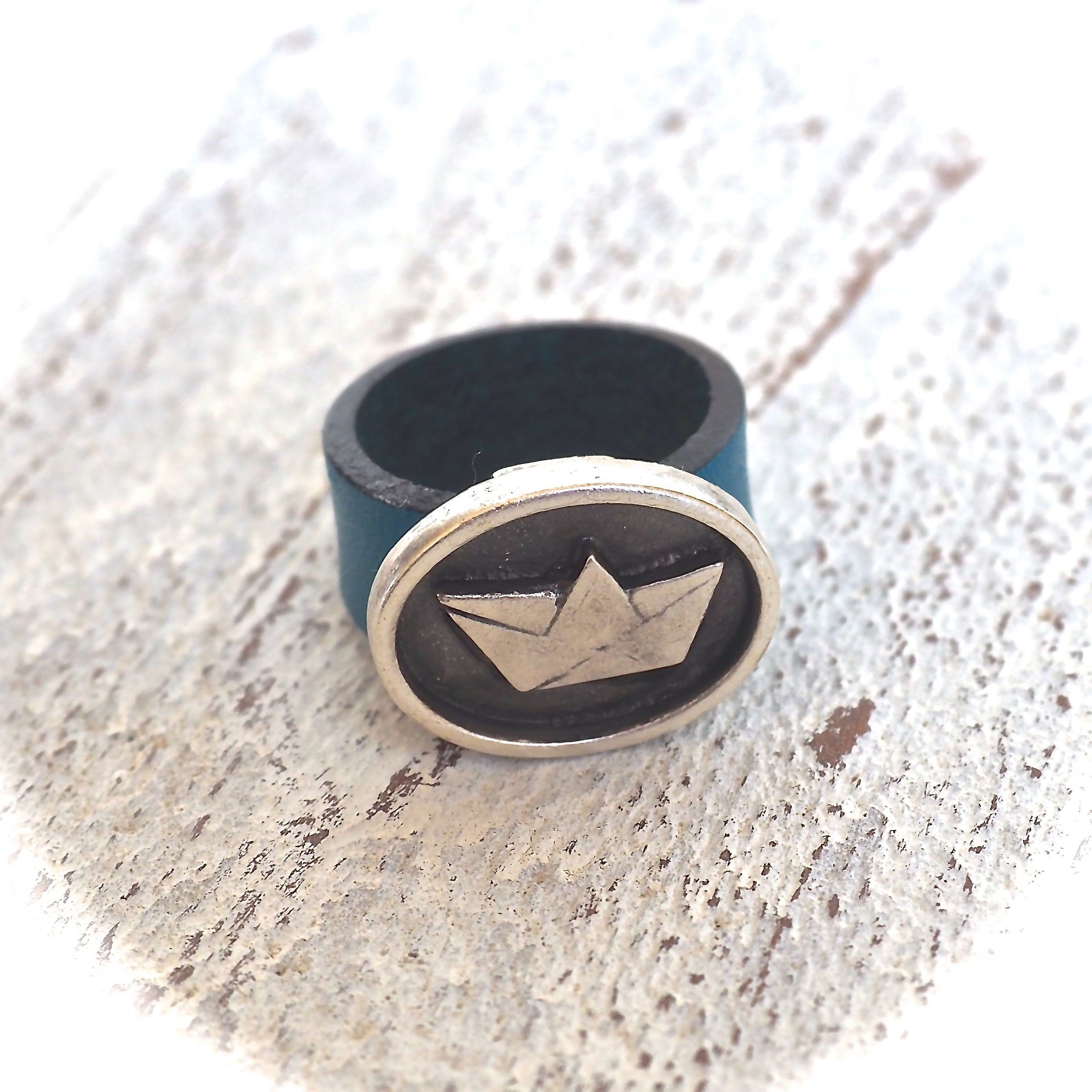 【LETICIA/レチシア】 RING LEATHER Leather Ring Maritime #221, Turquoise Blue, Ladies Ring