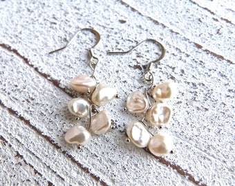 Keshi pearls #31,Keshi earrings,Pearls Earrings,Wedding,Handmade Jewelry,white,Ladies earrings,earrings,Women,Gift for her,Freshwater pearls