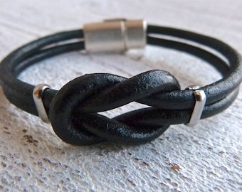 Celtic Leather Bracelet #123,Ladies Bracelet,Handmade Jewelry,Boho Chic,High Fashion,Unisex,bracelet,Zamak,Magnetic Closure,Viking Bracelet
