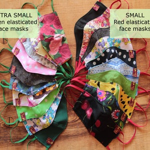 Children face masks, Pack of 5 or 10, protective elasticated mask, reusable, washable, filter pocket mask