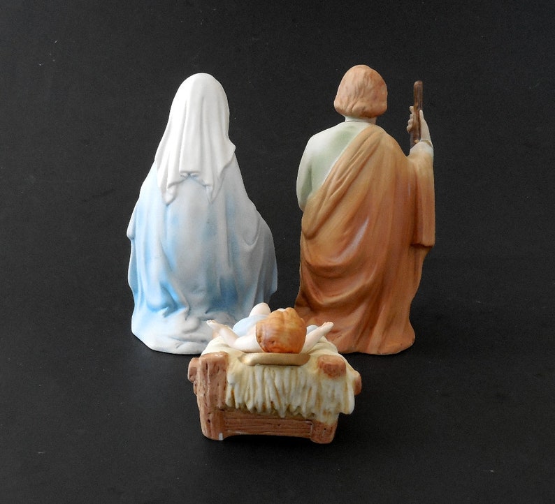 Homco Nativity Set Figurines 5599 Home Interiors Religious Creche Manger Figures Mary Joseph Baby Jesus Excellent Condition