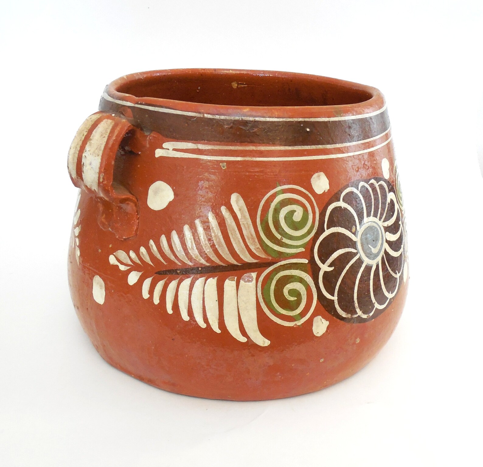 Large Mexican Olla Bean Pot Red Clay Pottery Made in Mexico Etsy