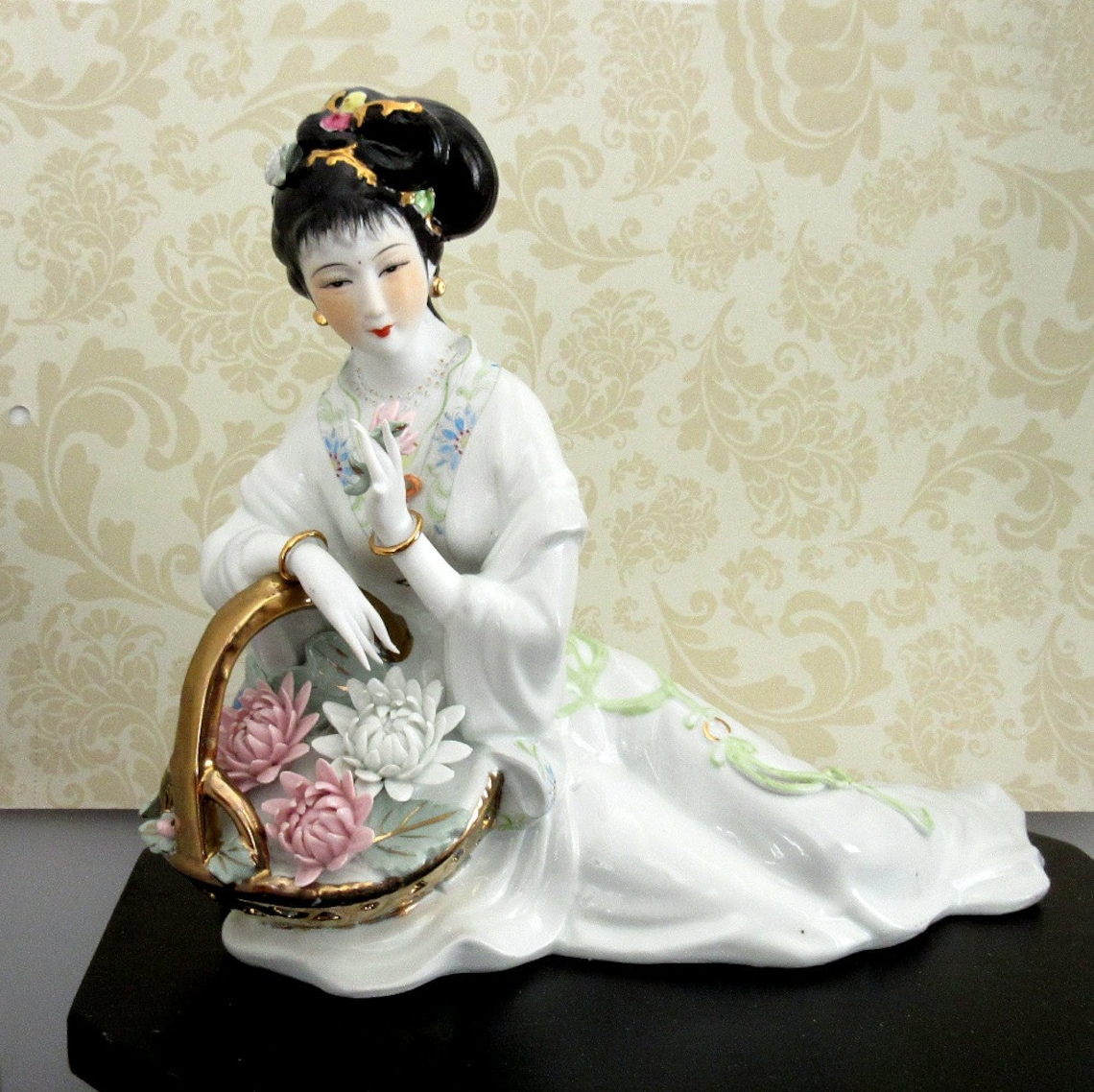 Vintage Porcelain Geisha Figurine Geisha Statue Oriental Etsy