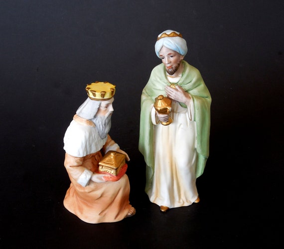 Homco Nativity Set Figure 5599 Ceramic Wiseman Manger Creche Figurine Home Interiors Excellent Condition