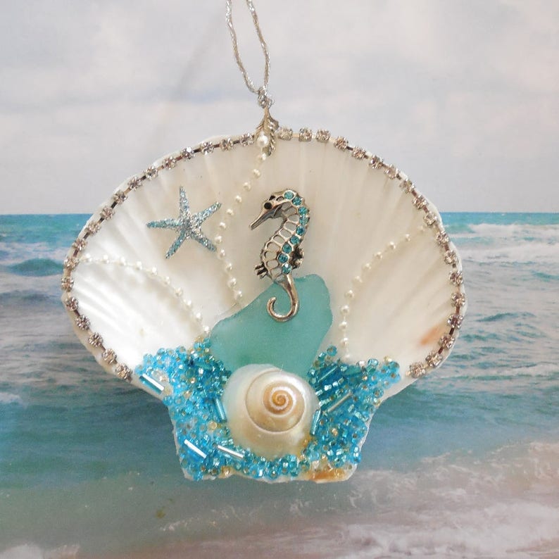 Seahorse Ornament Sea Horse Ornament Seahorse Decor Aqua Sea Etsy