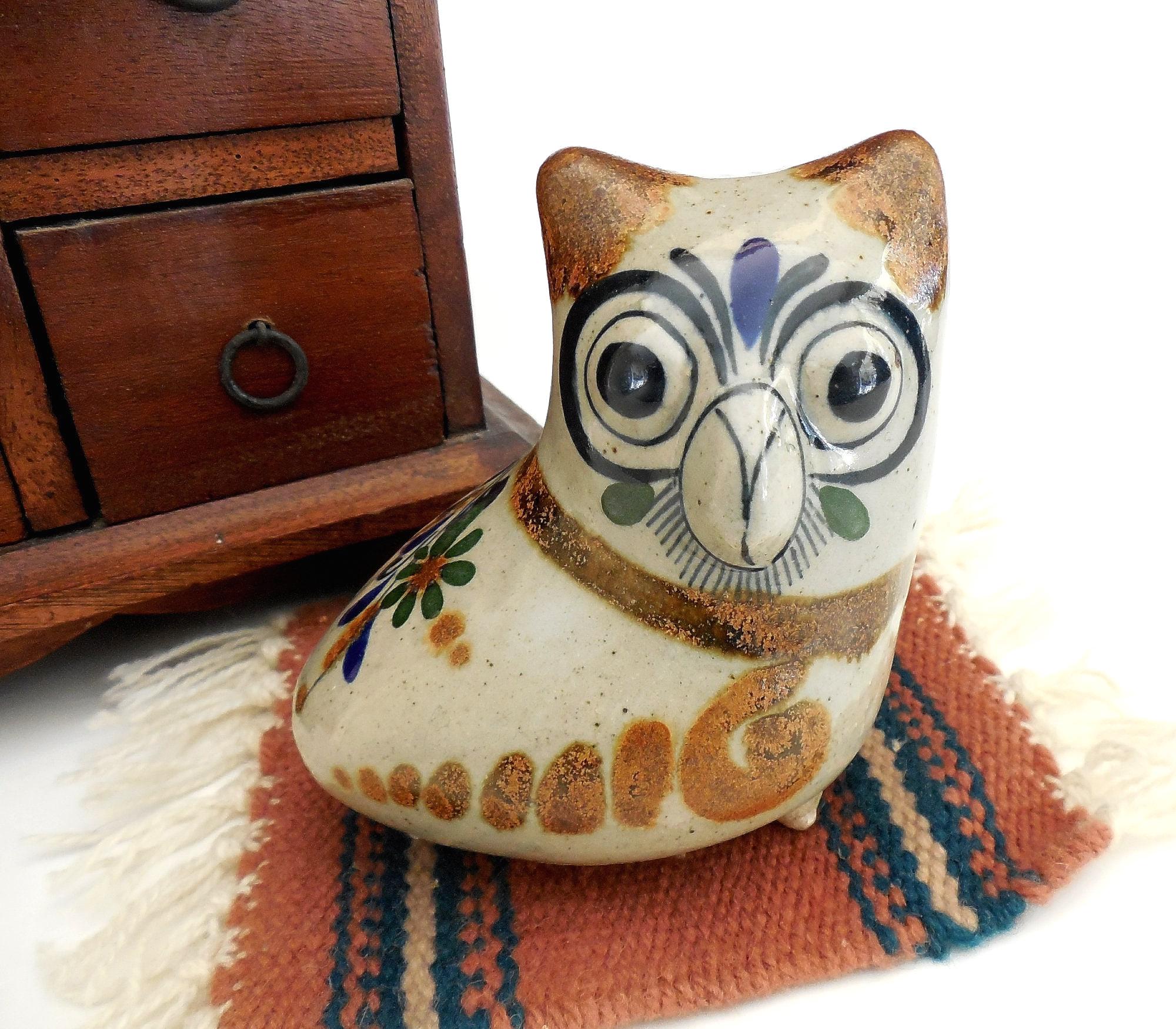 Vintage Tonala Owl Figurine Made in Mexico Exc. Cond
