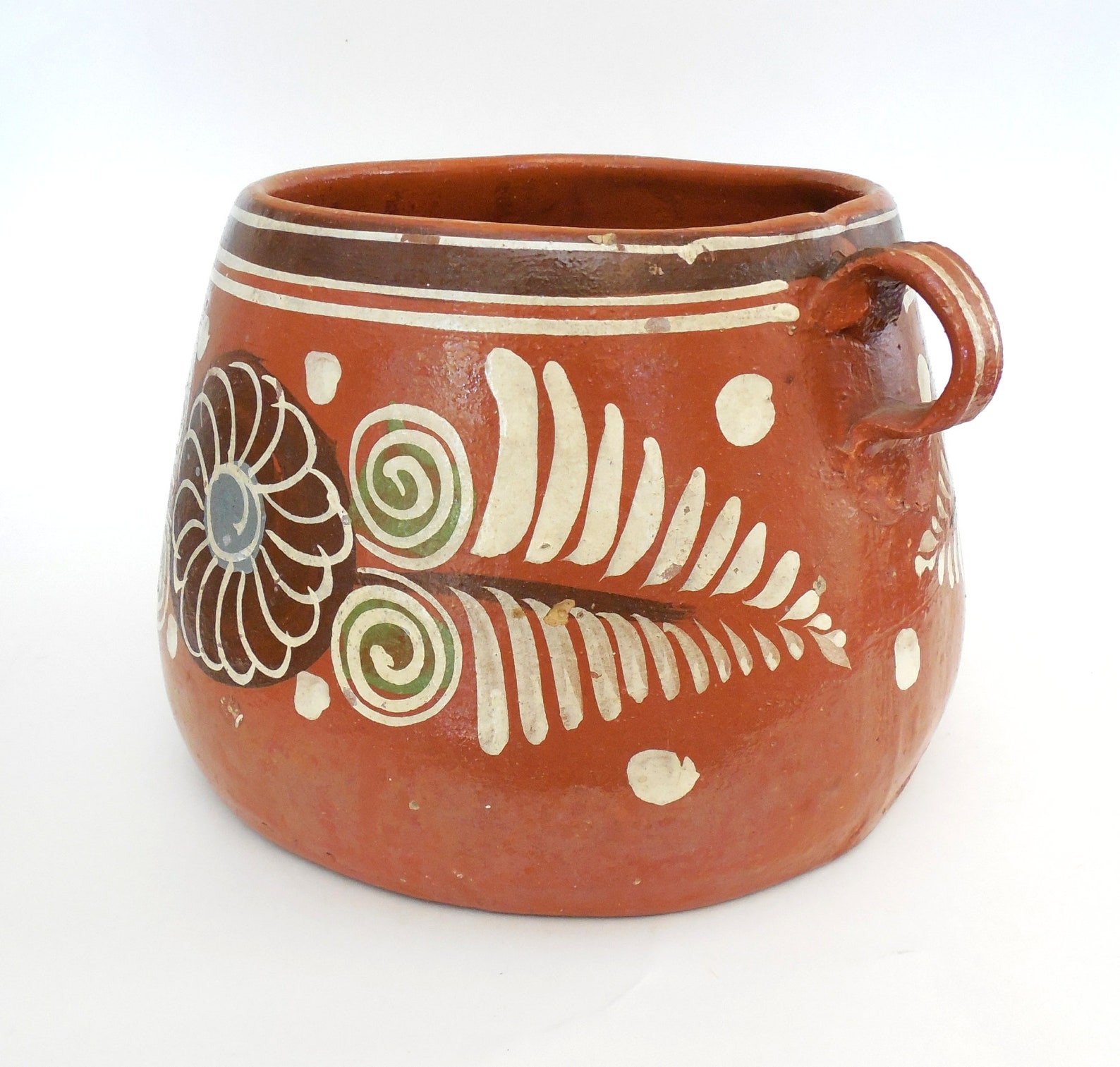 Large Mexican Olla Bean Pot Red Clay Pottery Made in Mexico Etsy