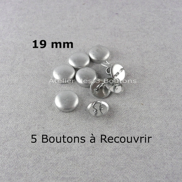 5 Boutons à Recouvrir 19 mm