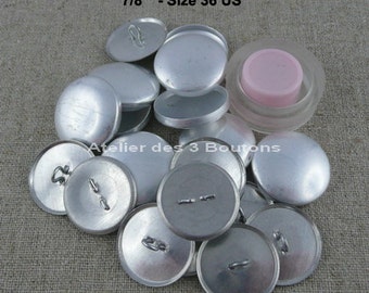 10 Boutons à Recouvrir 23 mm avec outil de montage