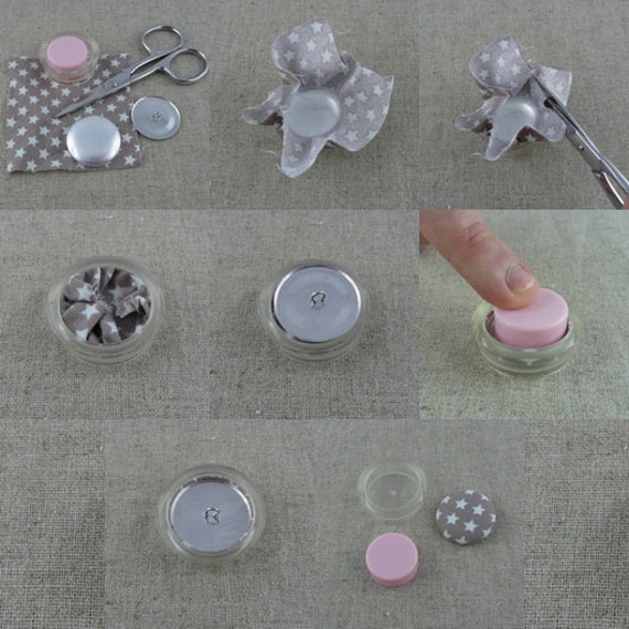 Lot De 10 Boutons Recouverts De Tissu - Diamètre 28 Mm - Couleurs Assorties - Neuf