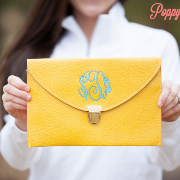 Yellow Monogram Clutch Purse!!