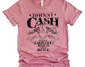 Johnny Cash Country Rock and Roll, Vintage T-Shirt, Unisex Tee Shirt