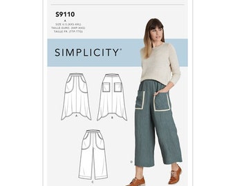 Simplicity Sewing Pattern S9110 Misses' Pull On Skirts & Cropped Pants