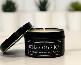 Long Story Short Soy Candle - Bourbon + Mandarin + Vanilla