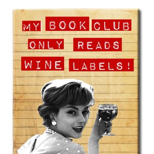 My Book Club Only Reads Wine Labels FRIDGE MAGNET | Etsy