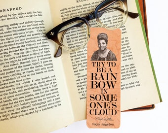 Maya Angelou Bookmark-Cherry Wood Bookmark - Eco Friendly - Literary Gift - Book Lovers - African American Poet - Civil Rights Activist