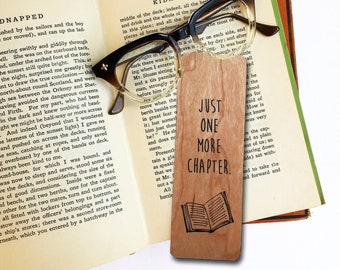 Just one more chapter. - Wooden Cherry Bookmark - Reader Gift - Book Lover Gift - Bookish - Eco Friendly - Made in Michigan