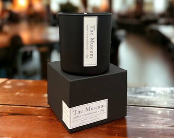 The Museum 11oz Boxed Soy Candle - Amber + Sandalwood + Clay - Art Lover - Boxed Candle - Gifts for Artists - Patron of the Arts