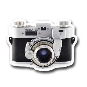 Vintage Kodak Camera- 3&quot; vinyl Sticker- Laptop Decal - Water Bottle Sticker - Vintage Camera - Gifts for Photographers - Photography
