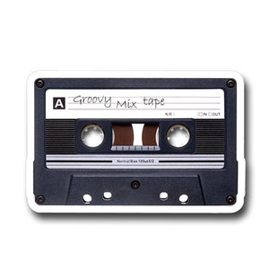 Groovy gemengde tape 3" vinyl sticker laptop sticker - waterfles sticker - retro-old school cadeau-vintage cassettebandje