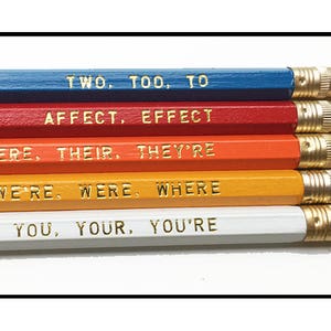 Colorful Grammar Rules Pencil Set for Book Lovers Pencils Literary Pencils Educational Pencils Back to School Gifts Teacher Classroom image 2