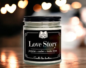 Love Story Soy Candle -Amber + Jasmine + Tonka Bean NEW SCENT!