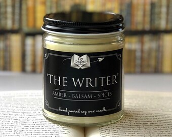 The Writer Soy Candle - Amber + Balsam + Spices - Book Lover Candle - Literary Candle - Writer Inspired- Best Gifts for Authors