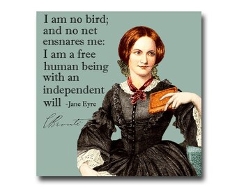 Charlotte Bronte "Jane Eyre" Quote Literary Vinyl Sticker- Laptop Decal, Water Bottle Sticker