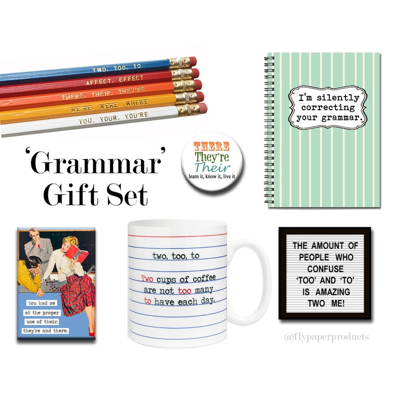 Grammar Geek Gift Set Gifts for Teachers Writers Author Etsy