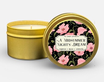 Candela di soia "Sogno di una notte di mezza estate" da 4 once - Cipresso + Glicine