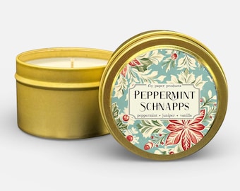 Peppermint Schnapps Limited Holiday Edition 4oz Candle- Peppermint + Juniper + Vanilla