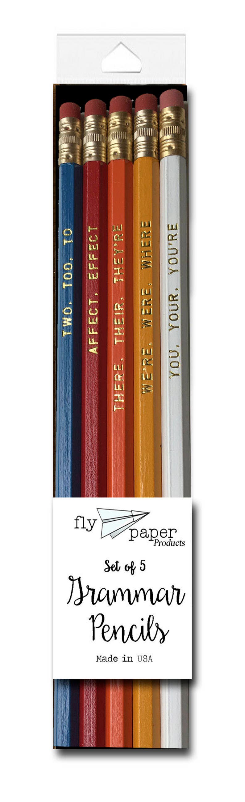 Colorful Grammar Rules Pencil Set for Book Lovers Pencils Literary Pencils Educational Pencils Back to School Gifts Teacher Classroom image 4