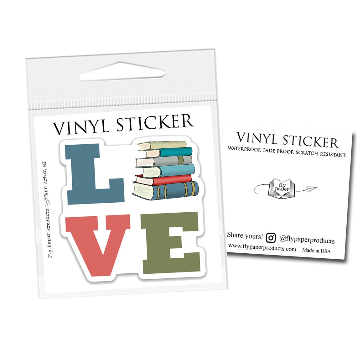 Bookworm- 3" Vinyl Sticker - Laptop Decal - Water Bottle Sticker - Book ...