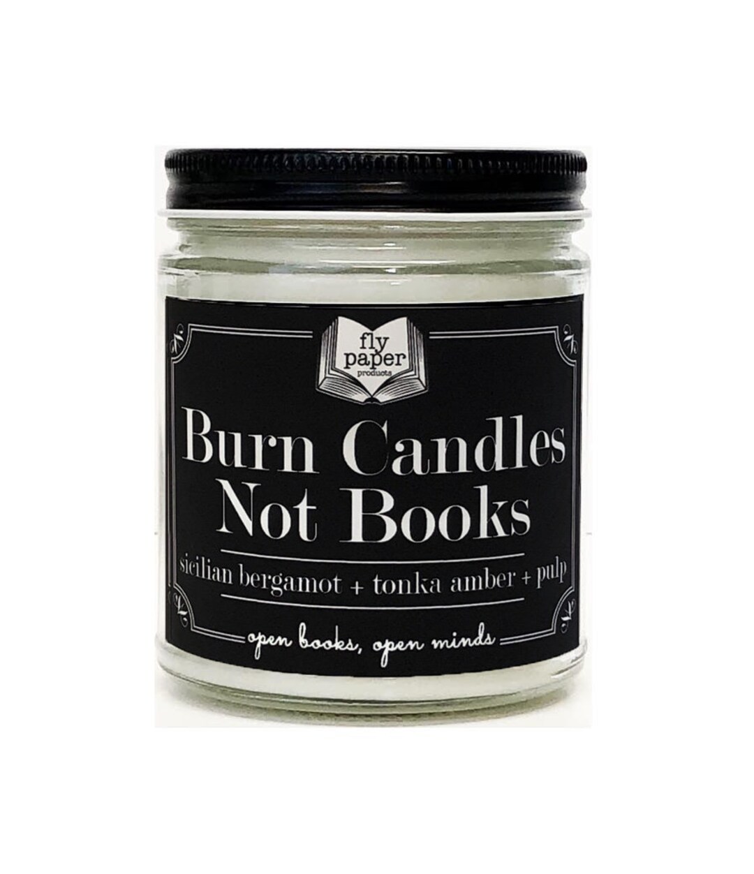 Burn Candles NOT Books Bergamot Amber Soy Candle Lavender Bergamot