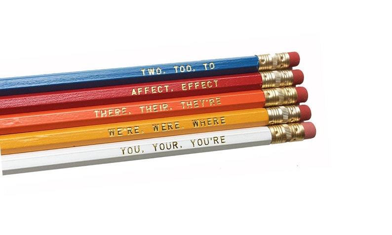 Colorful Grammar Rules Pencil Set for Book Lovers Pencils Literary Pencils Educational Pencils Back to School Gifts Teacher Classroom image 1