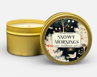Snowy Mornings Limited Holiday Edition 4oz Candle - Ozone + Chrysanthemum + Musk