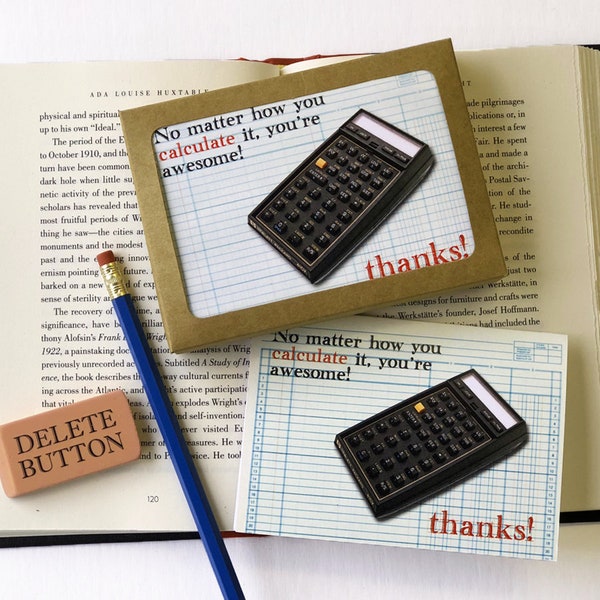 No Matter How You Calculate it, You're Awesome! Thanks! - Set of 8 Thank You Cards - Thank You Note for Teacher, Professor, Tutor