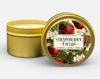 Strawberry Fields 4oz Candle- Strawberry + Lemon + Vanilla