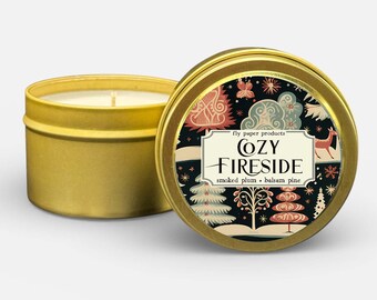 Cozy Fireside 4oz Limited Edition Holiday Candle - Smoked Plum + Balsam Pine