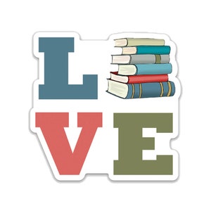 Love Books- 3" vinyl Sticker Laptop Decal - Water Bottle Sticker - Book Lover Gift - Literary - Literature - Gifts for Readers- Bookish Gift